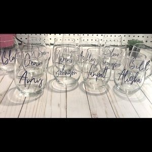 Custom Personalized Stemless Wine Glasses